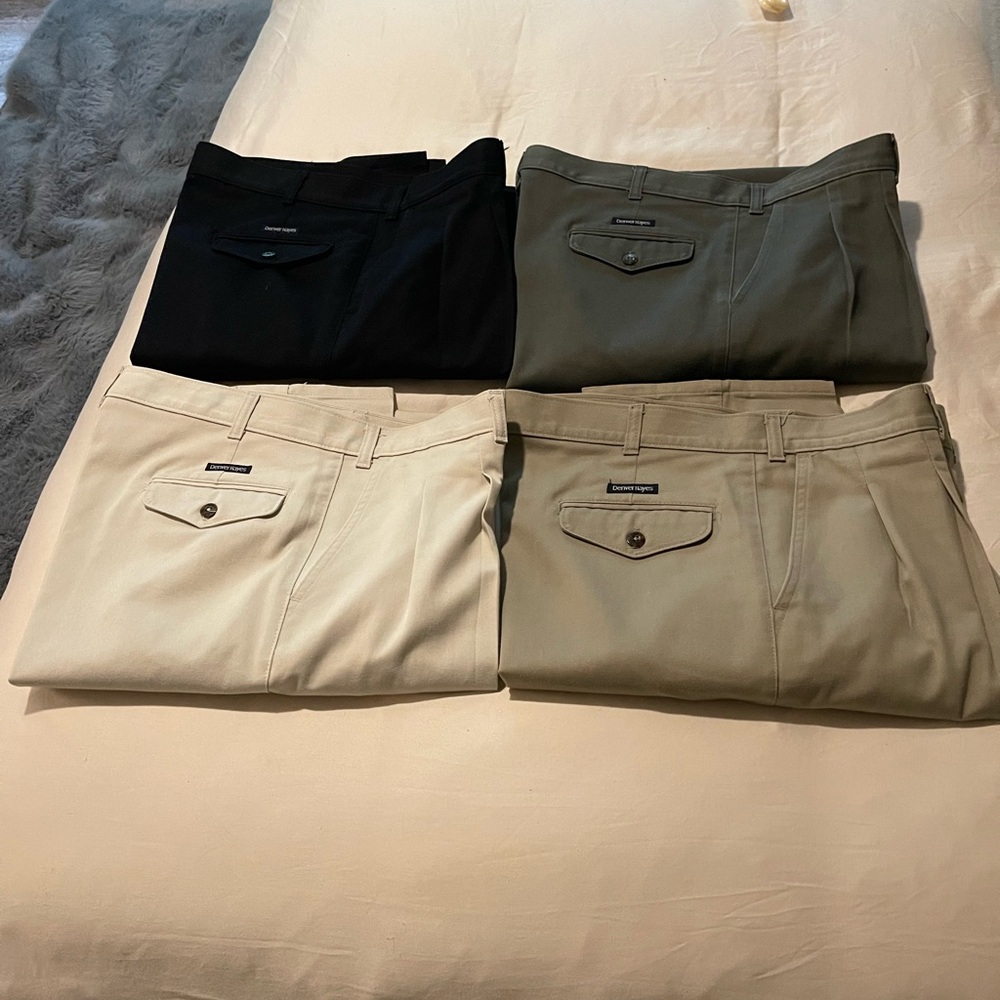 Denver Hayes Classic Men's Chinos - Black, Olive, Khaki, Cream 36x36
